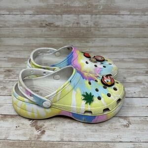 Crocs Classic Multicolor Tie Dye Outdoor Slip On Clog Sandals Women's Size 8